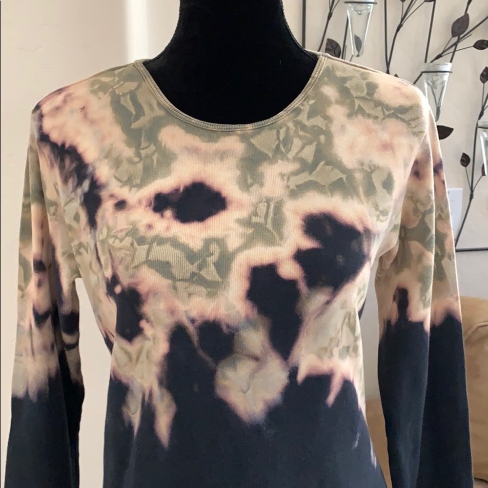 Candy Did It! VTG Gap Reverse Tye Dye Long Sleeve Tee Shirt Sz M - Picture 2 of 11